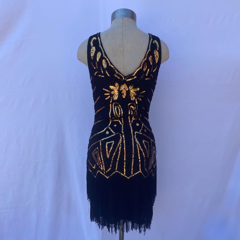 Babeyond black and gold sequin dress size XS - Picture 5 of 8